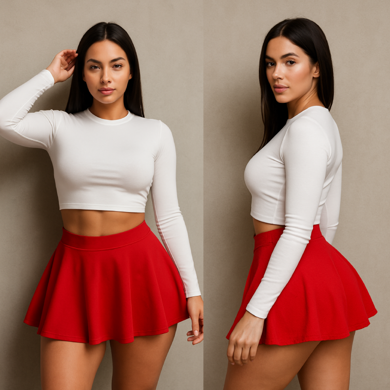 CONJUNTO CROP TOP + FALDA SHORT